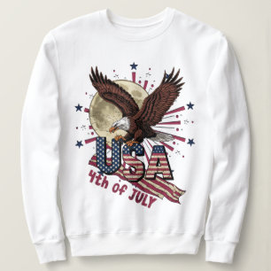 RETRO VINTAGE BOLD EAGLE USA 4TH OF JULY SWEATSHIRT