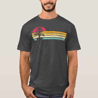 Retro Vintage Bonsai Tree Silhouette Distressed T-Shirt
