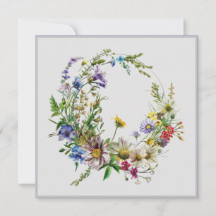 Retro Vintage Botanical Wreath Note Card Set