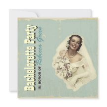 retro vintage bride bachelorette party invitations