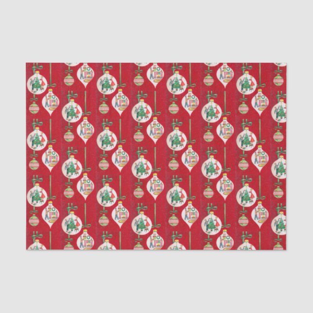 Retro Vintage bulb pattern party tissue Tissue Paper (Front)