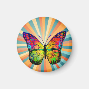 RETRO VINTAGE BUTTERFLY ABSTRACT MAGNET