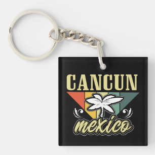Retro Vintage Cancun Mexico Keychain