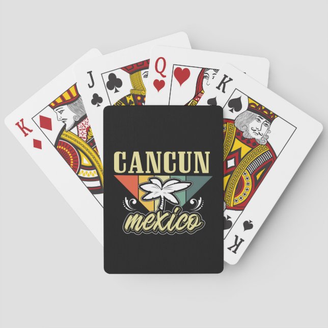 Retro Vintage Cancun Mexico Playing Cards (Back)