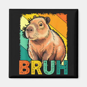 Retro Vintage Capybara Bruh Meme For Boys Girls Me Magnet