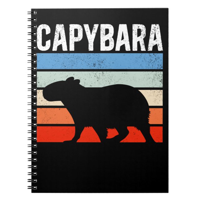 Retro Vintage Capybara Cute Animal Notebook (Front)