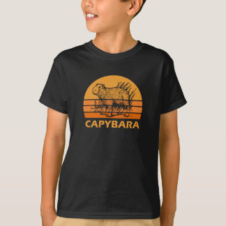 Retro Vintage Capybara Giant Cavy Rodent Wildlife T-Shirt