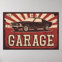 retro vintage car garage 