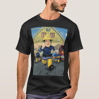 Retro Vintage Cartoon Fireman Names For Sam Childr T-Shirt