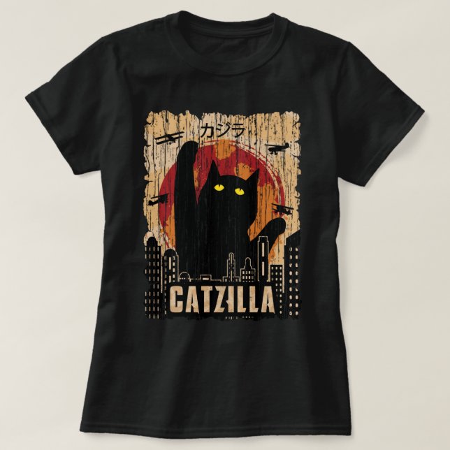 Rétro Vintage Catzilla Tshirt 948 (Design devant)