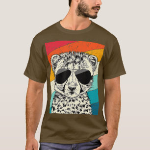 Retro Vintage Cheetah with Sunglasses Wild Life Lo T-Shirt