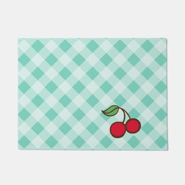 Retro Vintage Cherry Doormat Kitchen Rug (Front)