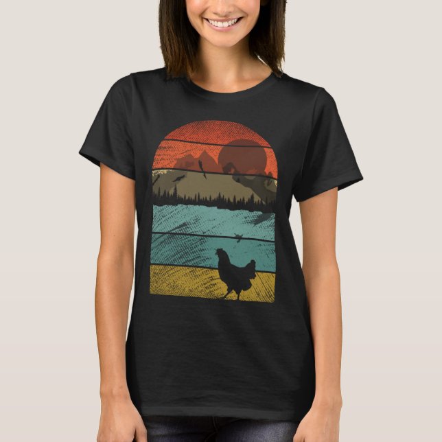 Retro vintage Chicken  Animal  1 T-Shirt (Front)
