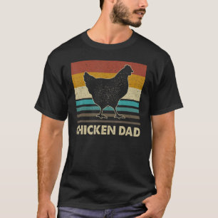Retro Vintage Chicken Dad Farm Famer Sunset Father T-Shirt