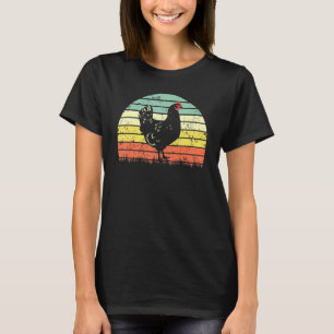 Retro Vintage Chicken Design Farmer Women Girls T-Shirt