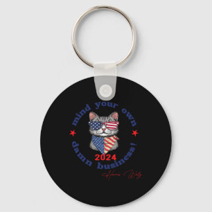 Retro Vintage Childless Cat Lady Mind Your Own D-m Keychain