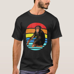 Retro Vintage Chimpanzee Monkey Wild Forest Animal T-Shirt
