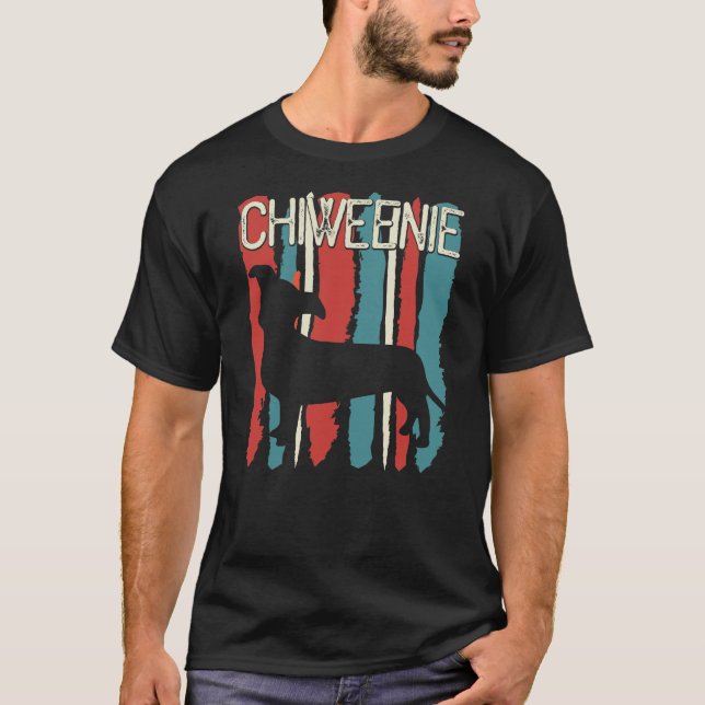 Retro Vintage Chiweenie Dog T-Shirt (Front)