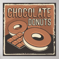 retro vintage chocolate doughnuts