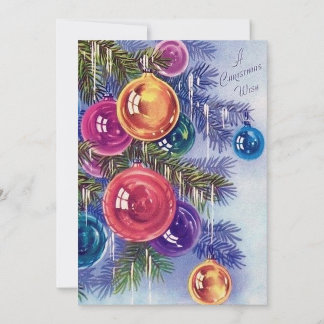Retro vintage Christmas add message card (Front)