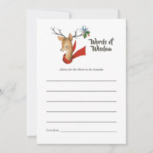 Retro Vintage Christmas Baby Shower Mom Advice Card