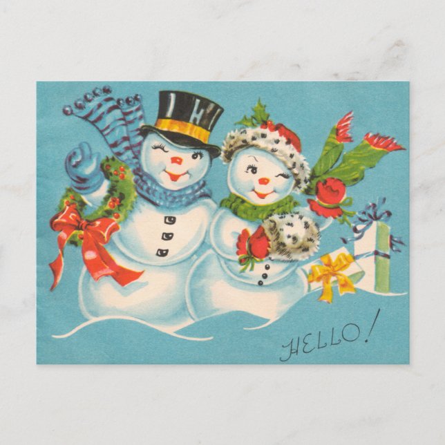 Retro vintage Christmas card (Front)