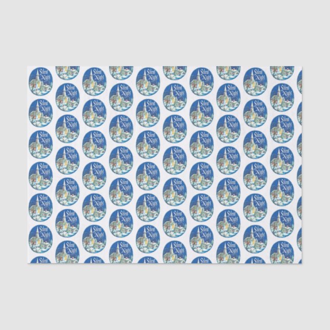 retro vintage Christmas Church Holiday Tissue Paper (Front)