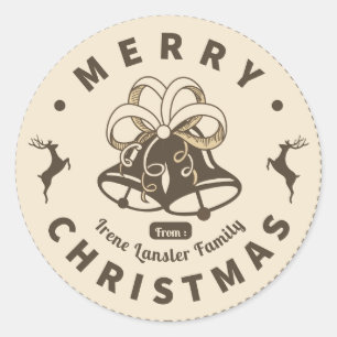 Retro Vintage Christmas Classic Round Sticker