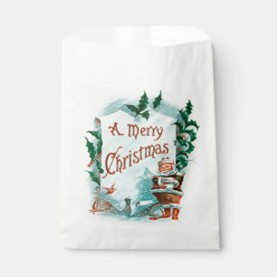 Retro Vintage Christmas Cool Santa Greeting Favour Bag