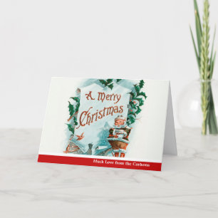 Retro Vintage Christmas Cool Santa Greeting Holiday Card