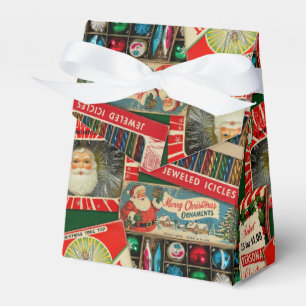 Retro Vintage Christmas Decorations Collage Favor Box