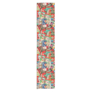 Retro Vintage Christmas Decorations II Short Table Runner