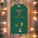 Retro Vintage Christmas Festive Cheers Gift Tags<br><div class="desc">Retro Vintage Christmas Festive Cheers Gift Tags This chic and festive gift tag captures the essence of yesteryear, bringing a touch of retro glamour to your Christmas greetings. This gift tag can be personalized with a name. Embrace the timeless appeal of retro design with a gift tag that exudes vintage...</div>