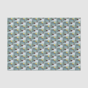 retro vintage Christmas flying Santa tiled Tissue Paper