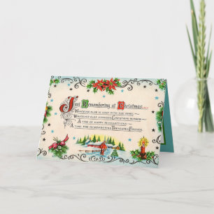 retro vintage Christmas Friendship sentiment Card