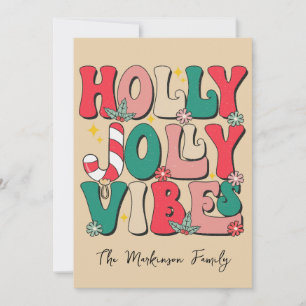 Retro Vintage Christmas HoHoHo Photo Family Holiday Card