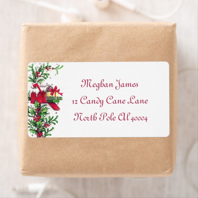 retro vintage Christmas Holiday label  (Insitu)