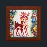 Retro vintage Christmas Holiday reindeer gift box<br><div class="desc">design by www.etsy.com/Shop/VanityFlairDesign</div>