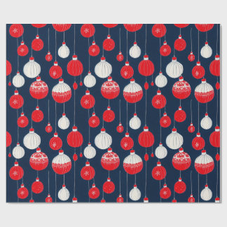 Retro Vintage Christmas Illustration Pattern Wrapping Paper