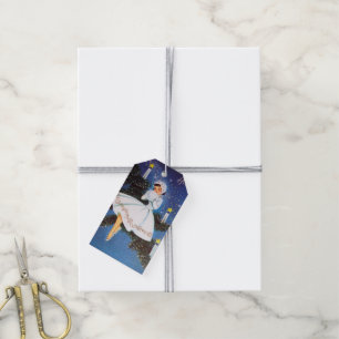 Retro vintage Christmas lady holiday party Gift Tags