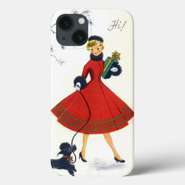 Retro Vintage Christmas Lady phone X case (Back)
