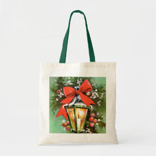 retro vintage Christmas lamp Holiday Tote Bag