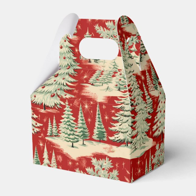 Retro Vintage Christmas Landscape Favor Box (Front Side)