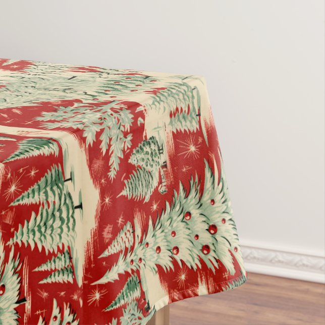 Retro Vintage Christmas Landscape Tablecloth (In Situ)