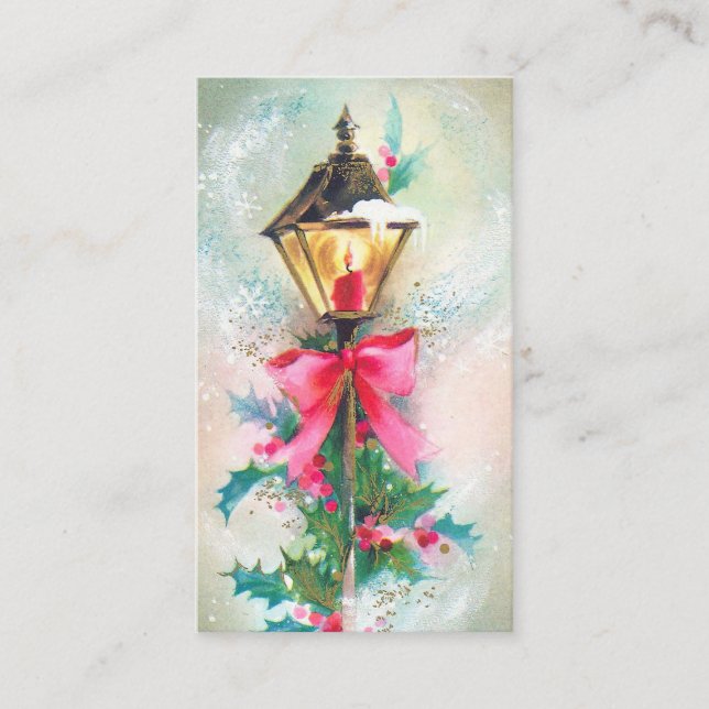 Retro Vintage Christmas light add message card (Front)