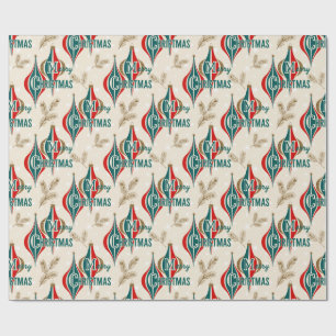 Retro Vintage Christmas Ornament Jubilee Wrapping Paper
