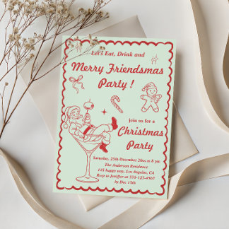 Retro Vintage Christmas Party Invitation