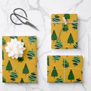 Retro Vintage Christmas Pattern Roses Wrapping Pap Wrapping Paper Sheet