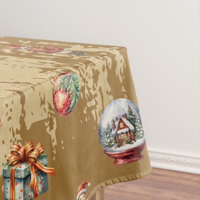 Retro Vintage Christmas Pattern Tablecloth (In Situ)