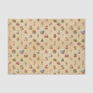 Retro Vintage Christmas Pattern  Tissue Paper